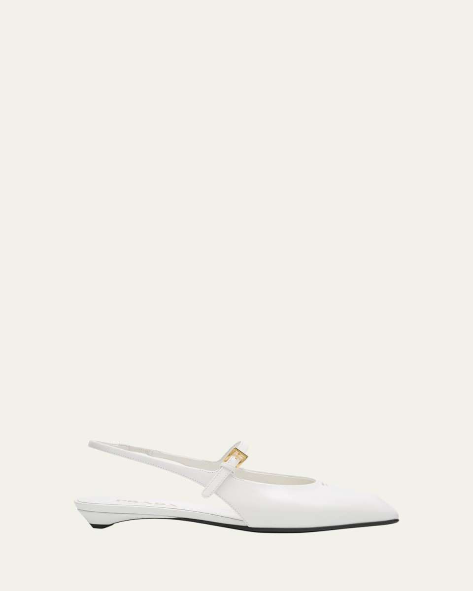 Leather Mary Jane Slingback Flats
